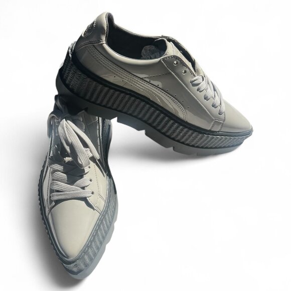 Puma Fenty Pointy Creeper Gray Patent Leather Shoes by Rhianna NWT Size 5.5 - Picture 1 of 14